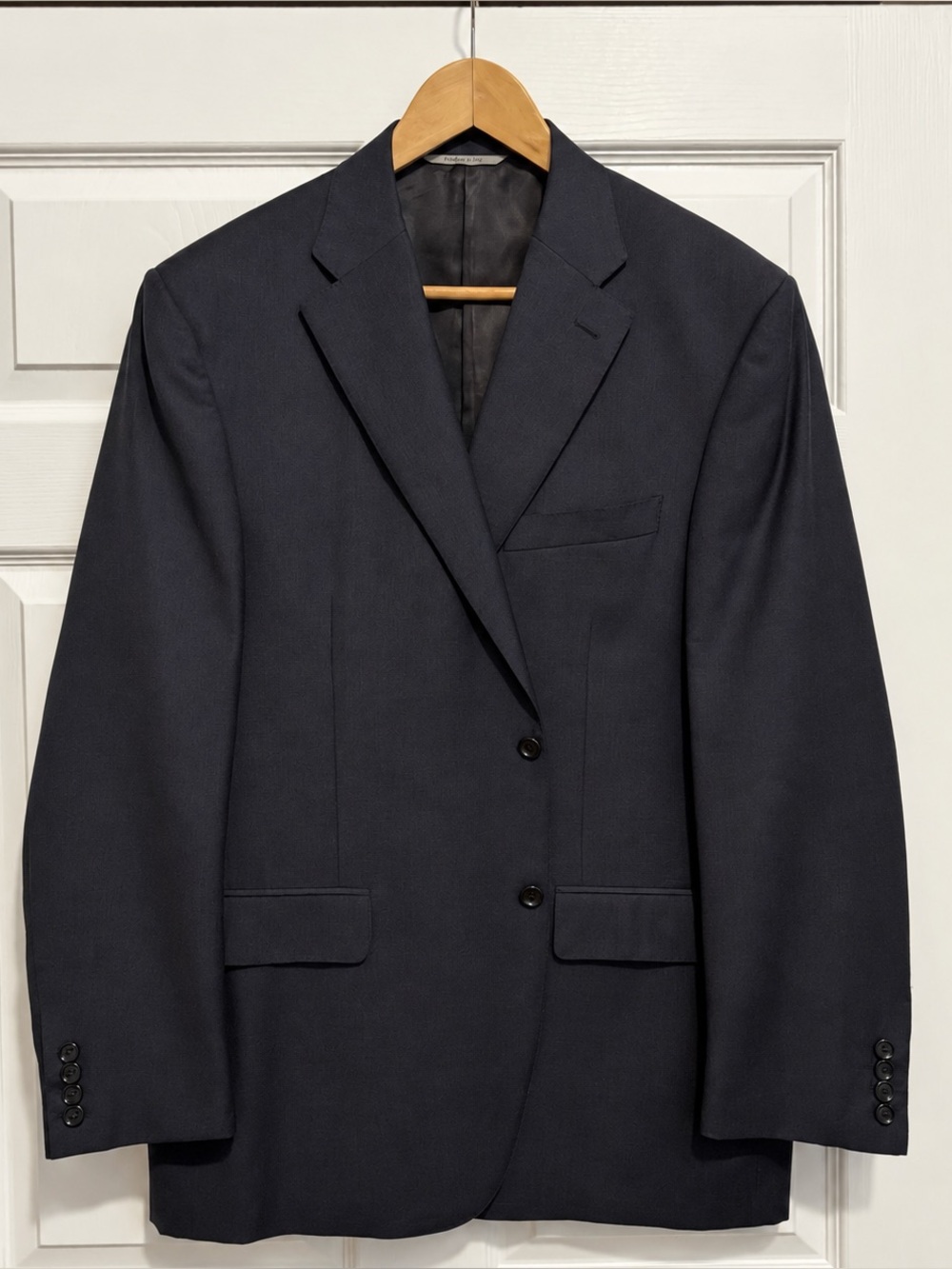 Canali 1934 Italy Men’s 2-Piece Suit Check Navy Blue 100% Wool Size 46R / 40x32 - Picture 3 of 12